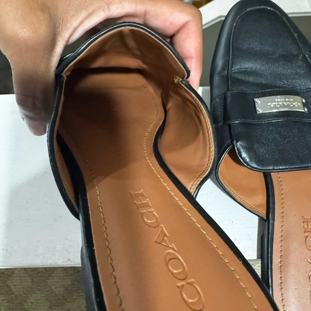 Coach Shea Black Leather Women's Slide